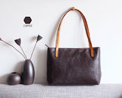 Black Shoulder Handbags Litchi Grain Vegetable Leather Bags for Women