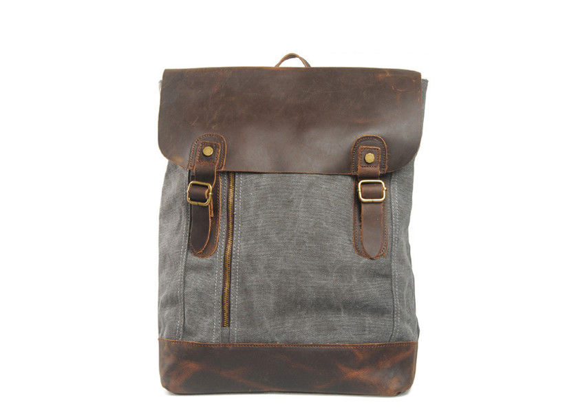 CL-530 Gray Vintage Design for Mens Canvas and Leather Backpack